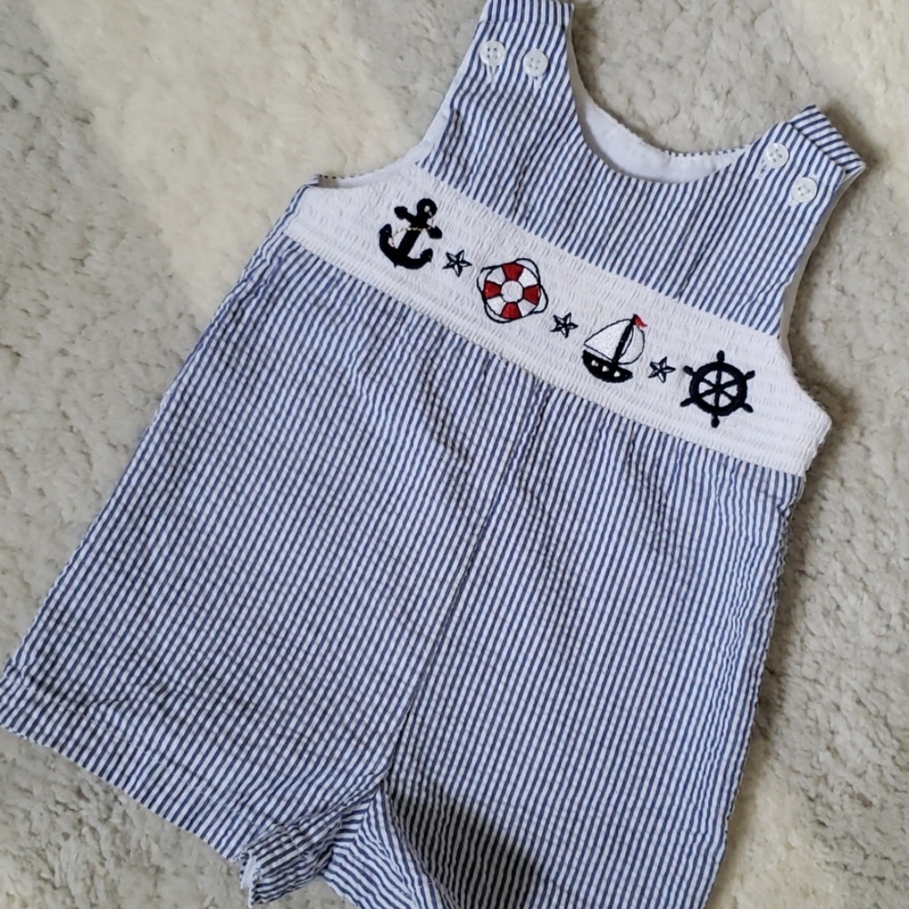 Good lad seersucker 6 month outfit
